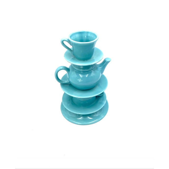 Blue Stacked Teacup Vase, Italy, 1980s For Sale - Image 9 of 13