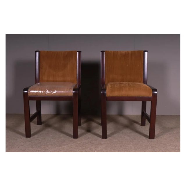 Pair of beech wood chairs, velvet seat and back, the chairs are in excellent condition, like new. Measures Height 78 cm...