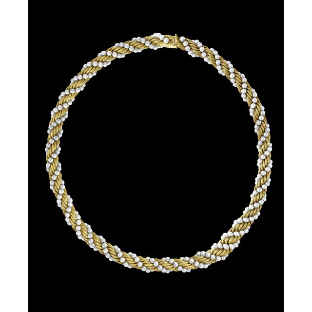 Late 20th Century Bucherer Two-Piece Necklace and Bracelet Set in 18 Karat Yellow Gold and Pearls For Sale - Image 18 of 18