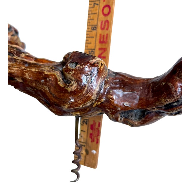 Wood Vintage French Grape Vine Branch Wine Bottle Opener Corkscrew From Hautvillers For Sale - Image 7 of 7