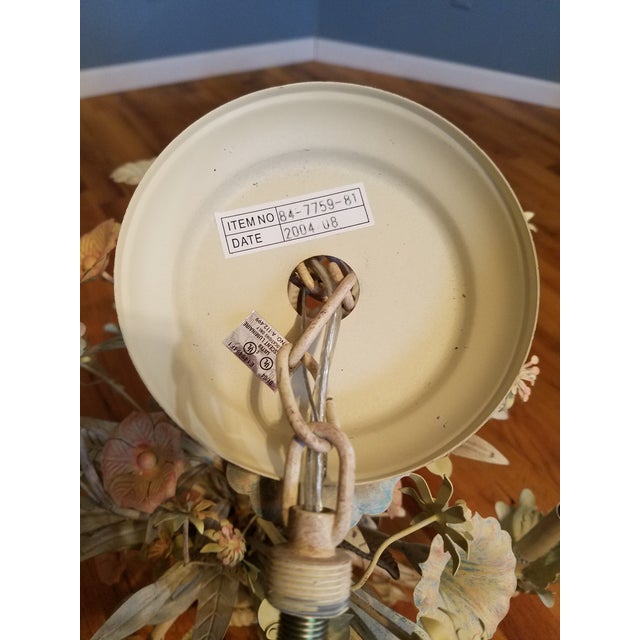 Large Early 21st Century Floral Tole Chandelier For Sale - Image 12 of 13