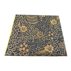 Vintage Black and Orange Printed Cotton Batik Panel
