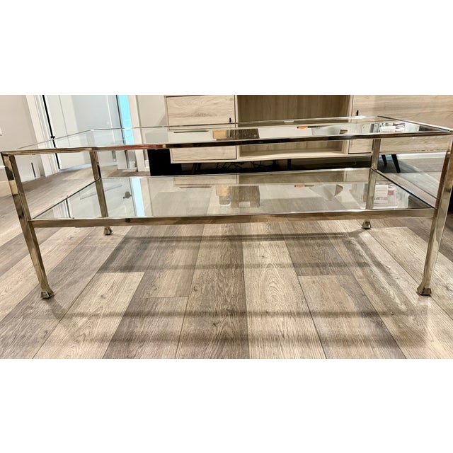 Pottery Barn Pottery Barn Glass Coffee Table For Sale - Image 4 of 5