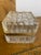 Square Cut Lead-Crystal Dresser Box with Brass Fittings