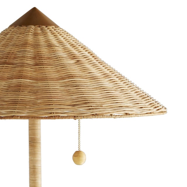 1930s Mid-Century Modern 1935 Paavo Tynell Model 9602 Brass and Rattan Floor Lamp With Canvas Shade For Sale - Image 5 of 16
