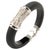 Miriam Salat Art Deco Style Sterling Silver, Black Resin Magnetic Bangle For Sale - Image 15 of 18