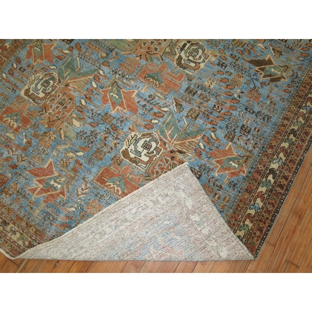 Antique Zabihi Collection Light Blue Persian Afshar Rug For Sale - Image 4 of 7