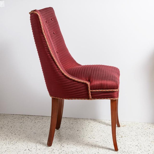 Maroon Fabric Upholstered ChairsPair Chairish