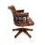 Antique Leather Swivel Captains Desk Chair, 1950s For Sale - Image 3 of 11