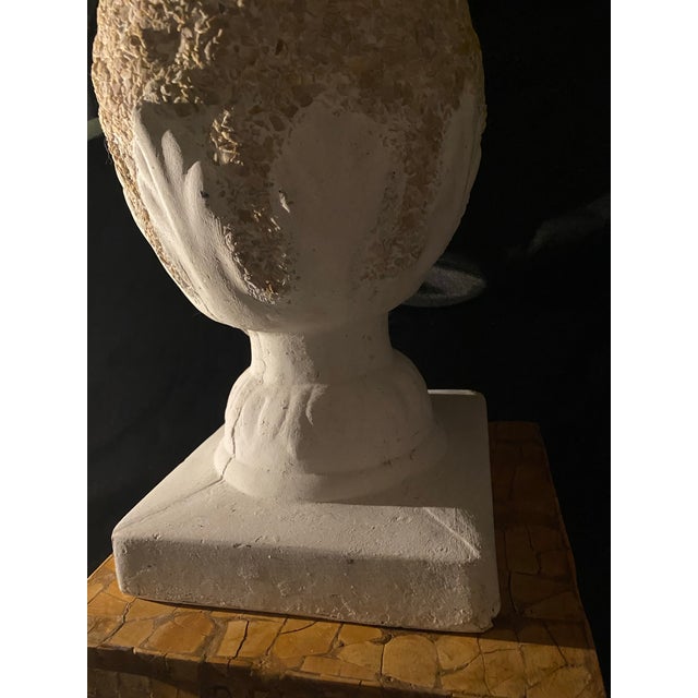 Mid-Century Modern Mid 20th Century A Cast Stone Decorative Finial Resembling a Pineapple or Artichoke. 17” Height , Solid For Sale - Image 3 of 12