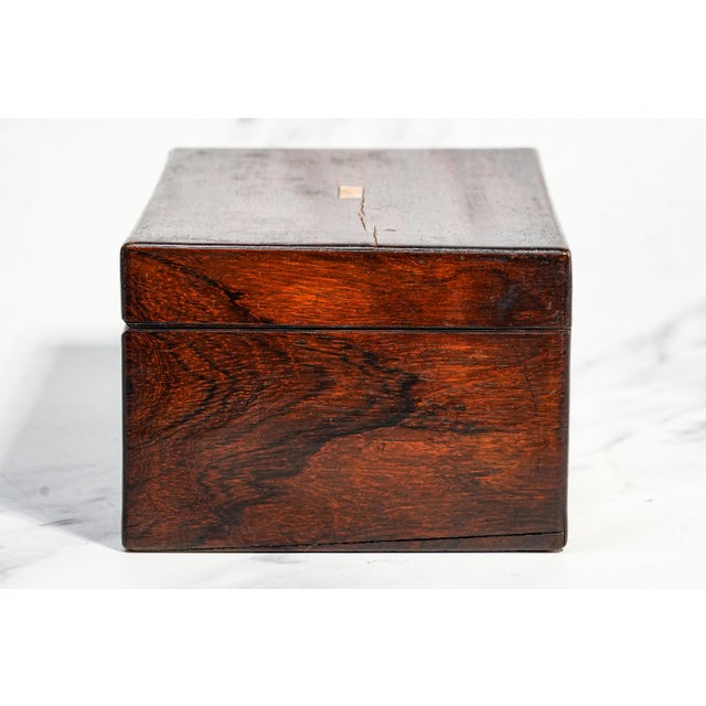 Delightful Antique Wood Jewelry Box With Key 19th Century Home Decor For Sale - Image 13 of 13