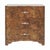 Brown Matthew Izzo Home Dark Burlwood Three Drawer Side Table With Acrylic and Brass Drawer Pulls For Sale - Image 8 of 8