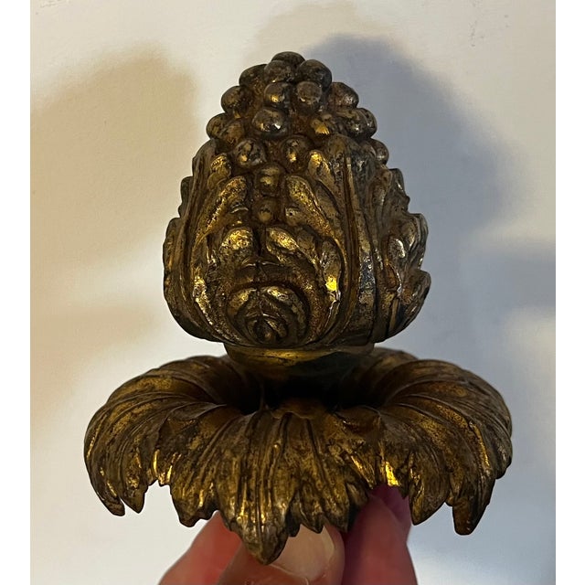 Large Antique 19th Century French Belle Epoque Louis XVI Style Gilt Bronze Berry Finial For Sale In New York - Image 6 of 14
