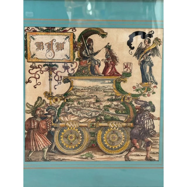 Wartime Triumphs, Hans Burgkmair the Elder Hand Painted Woodcuts Ca. 1515-18-Set of 2 For Sale - Image 4 of 6
