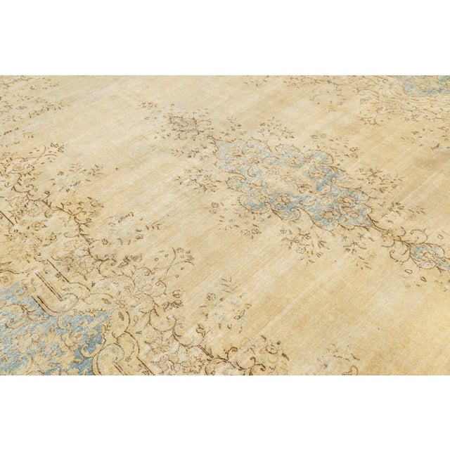 Mid-20th Century Antique Kerman Wool Rug For Sale - Image 9 of 16