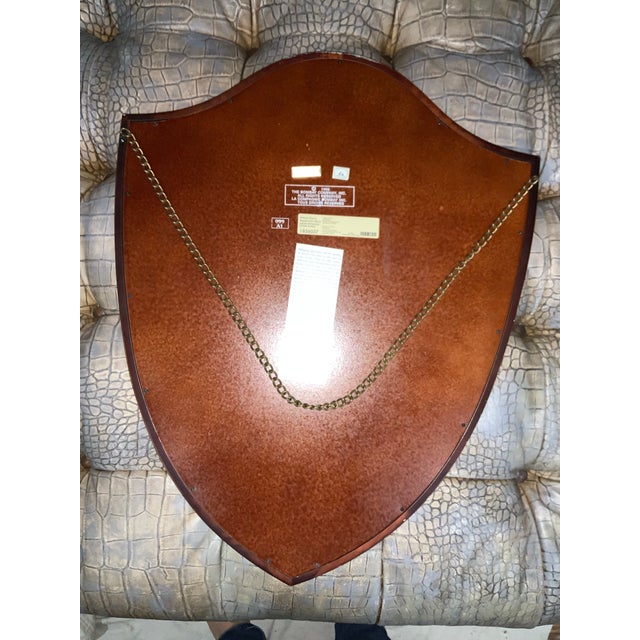 Brown Beveled Shield Shaped Cherry Hepplewhite Mirror by Bombay Company 21” × 26” — Chain Hung - Ralph Lauren, British Colonial, Grandmillennial. See Pics! For Sale - Image 8 of 9