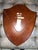 Brown Beveled Shield Shaped Cherry Hepplewhite Mirror by Bombay Company 21” × 26” — Chain Hung - Ralph Lauren, British Colonial, Grandmillennial. See Pics! For Sale - Image 8 of 9