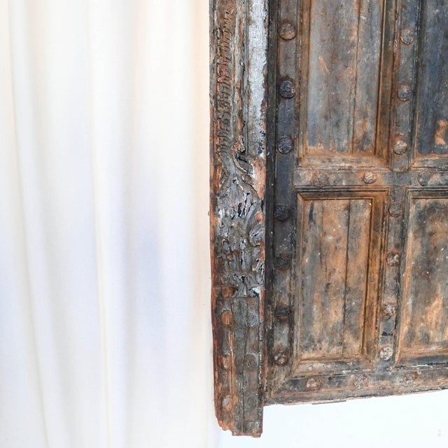Antique Early 19th Century Traditional Afghan Teak Doors, Set of 2 For Sale - Image 5 of 14
