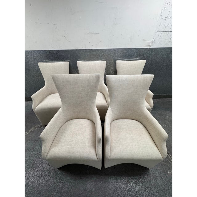 Modern Signature Designs for Artistica Home Juliet Armchairs + Casters, Set of Five For Sale - Image 3 of 12