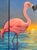 Large 9’ X 4’ Triptych Oil Painting of Flamingos at Sunset in Ocean For Sale In Philadelphia - Image 6 of 12