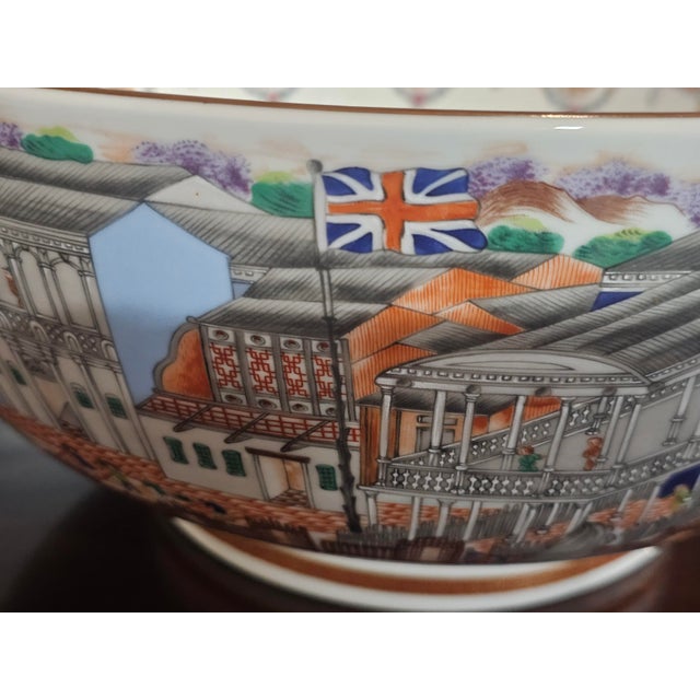 Late 20th Century Mottahedeh Winterthur Reproduction Footed Hong Bowl, Large - 14 1/4" For Sale - Image 13 of 16
