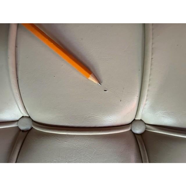 Vintage Barcelona Style Leather Ottomans Pair Chrome X-Frame Bauhaus For Sale - Image 15 of 16