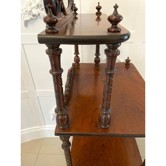 Antique Victorian Burr Walnut Whatnot Shelf For Sale - Image 5 of 13