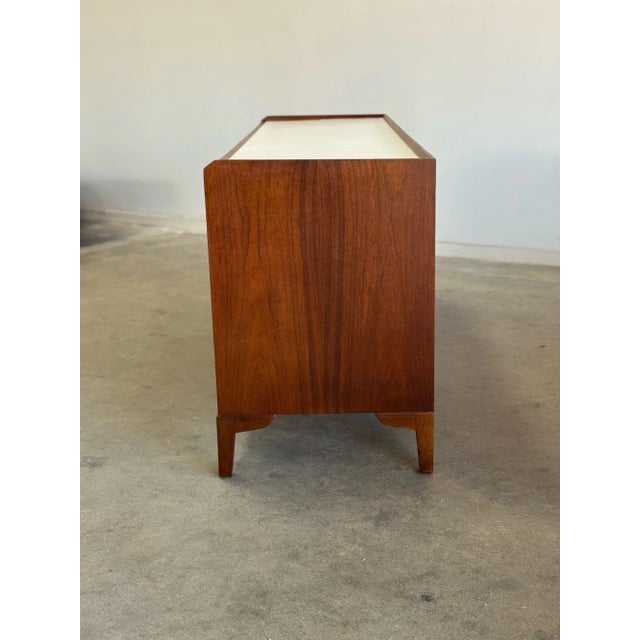 Wood 1960s Walnut Credenza With Reeded Doors For Sale - Image 7 of 10