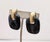 Vintage Signed Crown Trifari Silver/Black Resin Drop Clip Earrings-2 Pieces For Sale In Philadelphia - Image 6 of 8