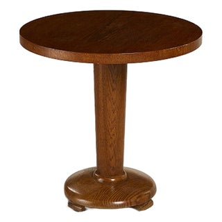 Swedish Functionalist Oak Pedestal Table, 1940s For Sale