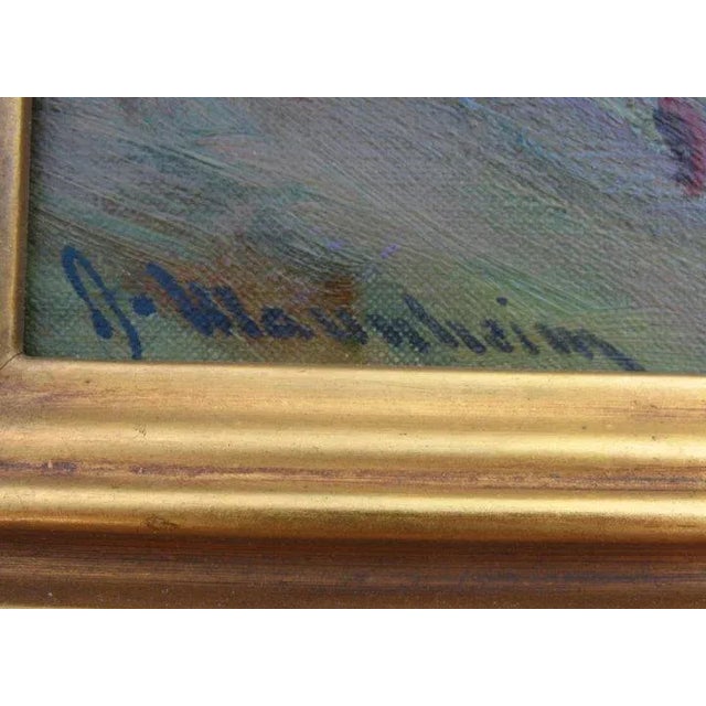 1920s Mountain Landscape Oil Painting by Jean Mannheim, Framed For Sale - Image 4 of 7