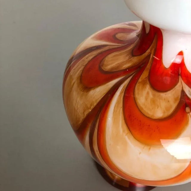 Glass Large Vintage Italian Pop Art Multicolor Opaline Vase, 1970s For Sale - Image 7 of 18