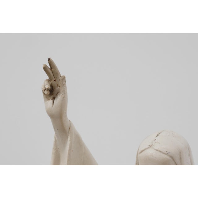 Christ King in Our Home Plaster Statue, Belgium, 1920 For Sale - Image 6 of 12