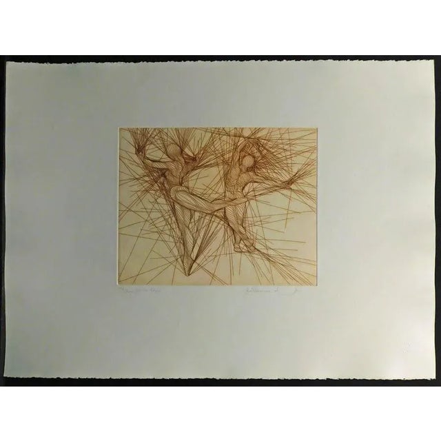 1980s Guillaume Azoulay Pas De Deux Hand Signed Art Etching Dancers Artwork For Sale - Image 5 of 5