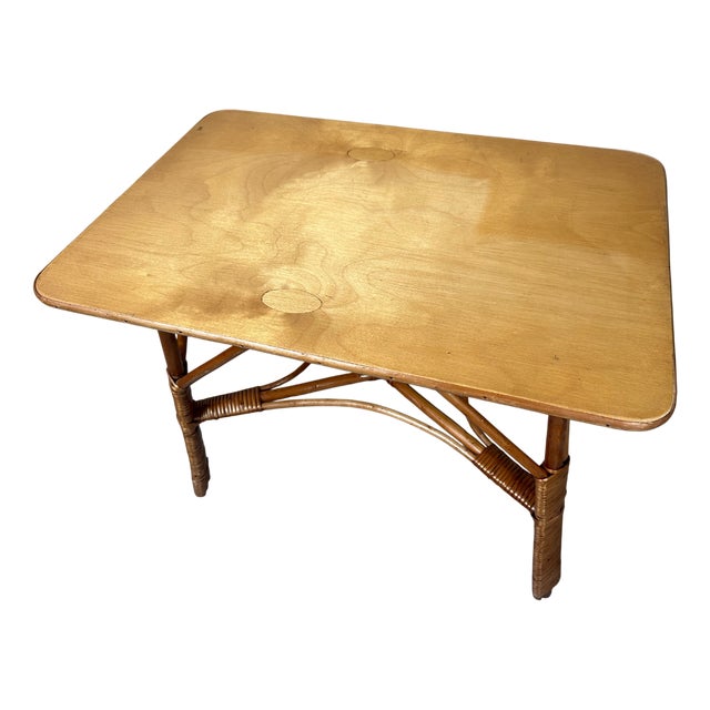 Vintage Rattan Table, 1970s For Sale