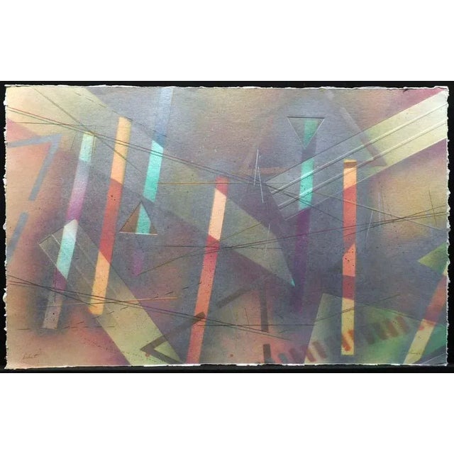 1980s Catherine Ruane "Debut" Original Acrylic Mixed-Media Print on Japon Paper For Sale - Image 11 of 11