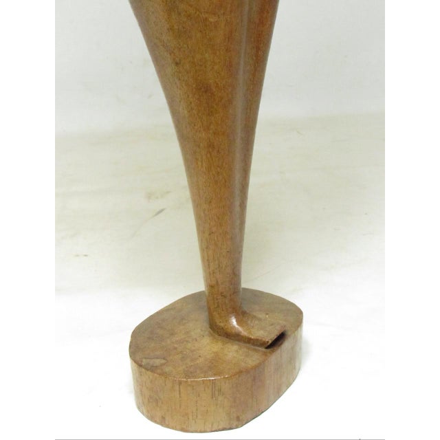 Tan Mid Century Modern Carved Wood Abstract Female Figure For Sale - Image 8 of 18