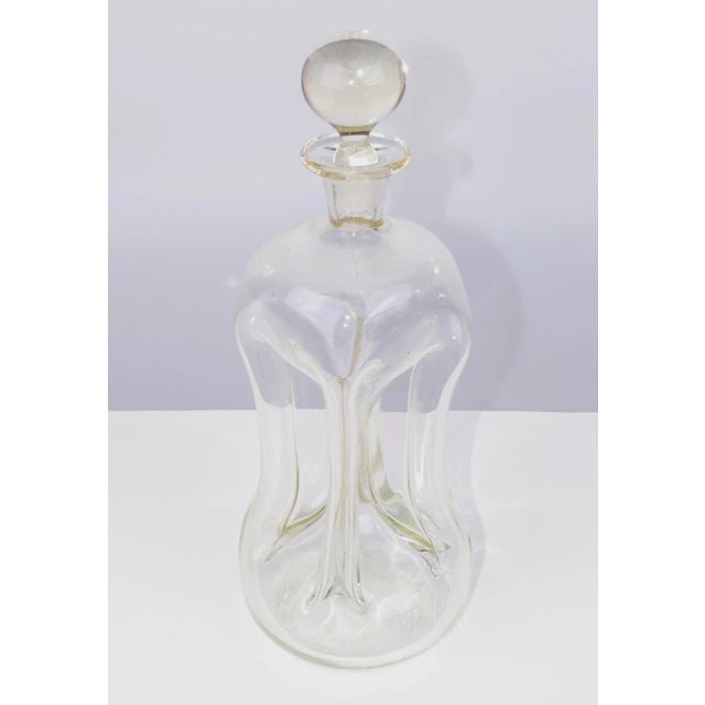 Mid-Century Modern 1960s Large Kluk Kluk Glass Decanter Holmegaard Designed by Jacob Eiler Bang Denmark For Sale - Image 3 of 7