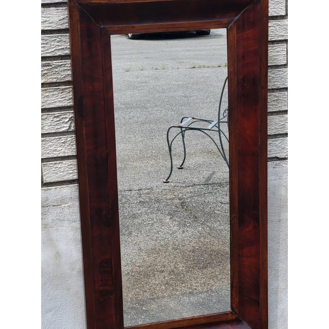 Antique American Empire Flame Mahogany Ogee Wall Mirror 20x30 Wood Backing 1850s For Sale - Image 10 of 18