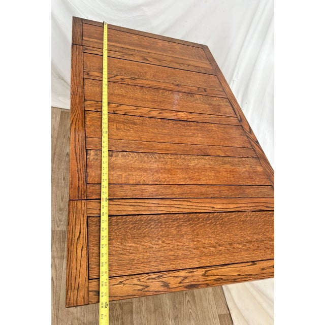 Antique Expanding Pub Kitchen Table Barley Twist Legs Quarter Sawed Tiger Oak For Sale - Image 13 of 14