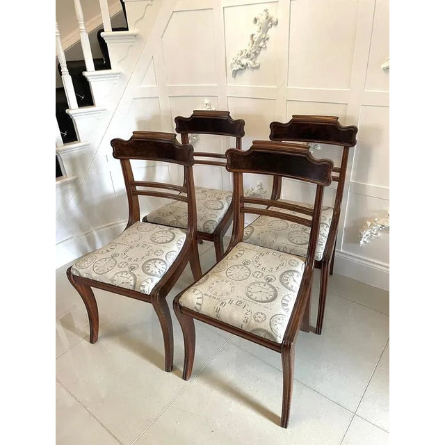 Hollywood Regency Regency Mahogany Dining Chairs, 1820s, Set of 4 For Sale - Image 3 of 12