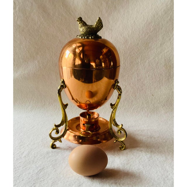 Vintage Tagus Portugal Copper Egg Coddler Complete With Chicken Finial For Sale - Image 17 of 18