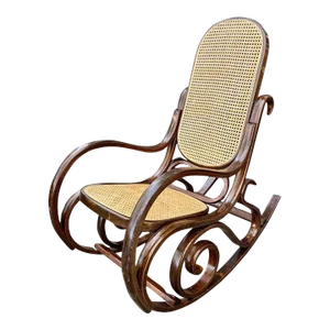 Mid 20th Century Vintage Bentwood Cane Back and Seat Rocking Chair
