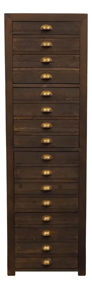 Restoration Hardware Printmaker's Collection Contemporary Farmhouse Style 21" File Cabinet - Espresso Pine