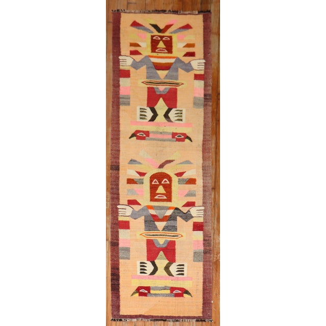 A rare mid-20th century one-of-a-kind North African Runner Measures: 2' x 6'2''.