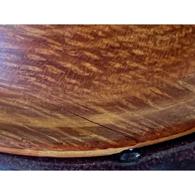 Vintage Barbotine Table Lamp With Wicker Shade For Sale - Image 11 of 12