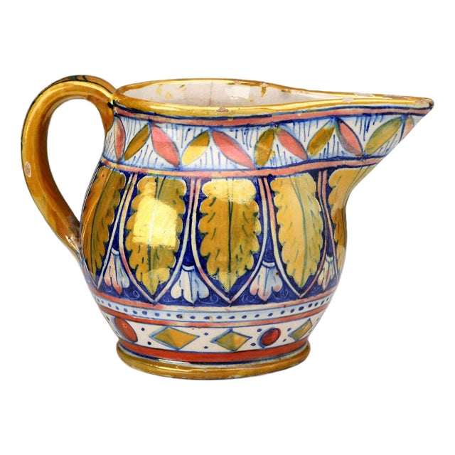 Majolica Jug and Pourer from Gualdo Tadino For Sale
