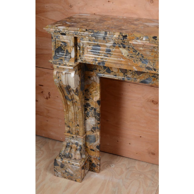 Tan 19th Century French Empire Style Brocatel Marble Mantel For Sale - Image 8 of 11