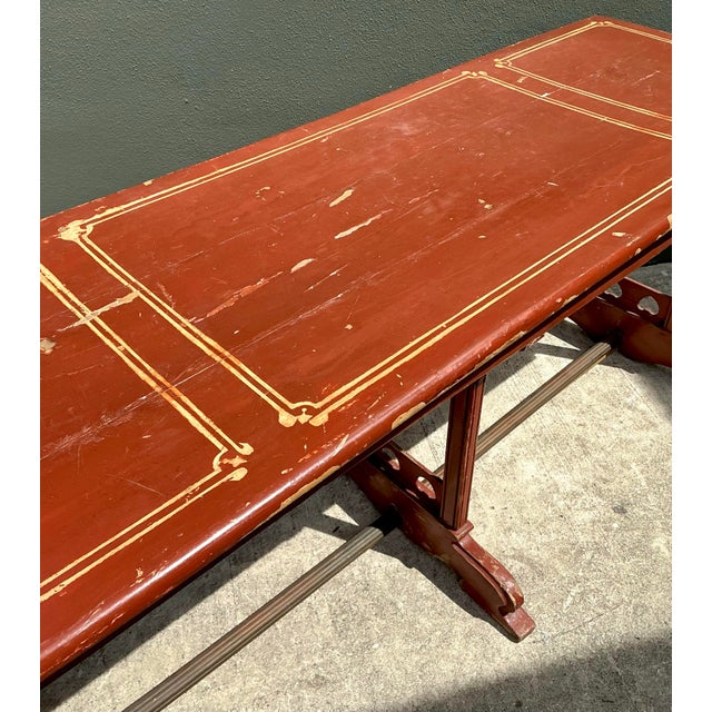 Vintage Rustic Red Wood Console Table For Sale - Image 12 of 12