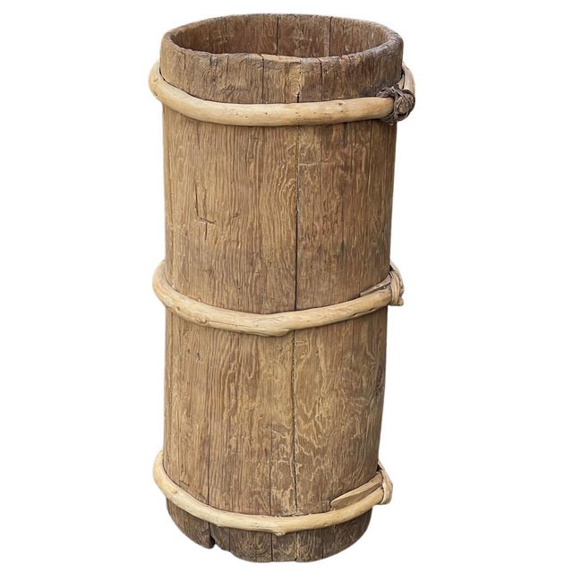 Boho Chic Vintage Wooden Planter For Sale - Image 3 of 4
